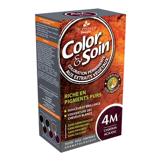 Les 3 chenes Color & Soin Kit Coloration Permanente 4M Châtain Acajou