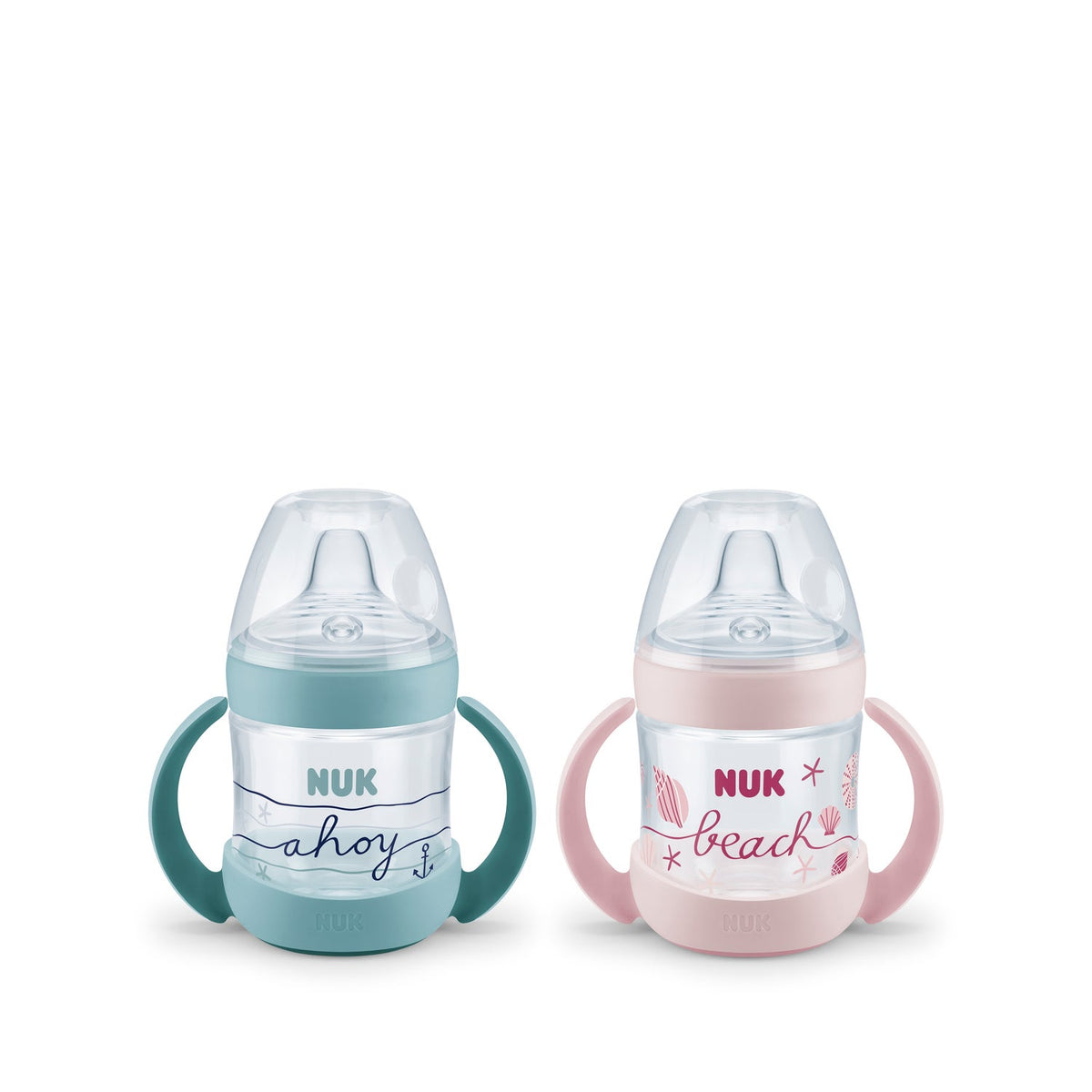 Nuk Nature Sense Beach Time bouteille de silicone PP d'apprentissage 150 ml