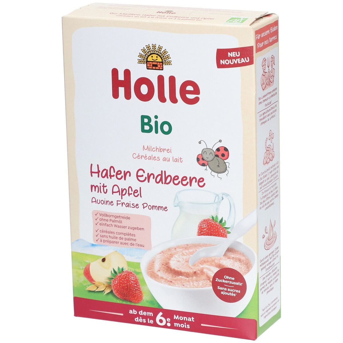 Holle Bio Céréales Lait Avoine Fraise Pomme (250 g)