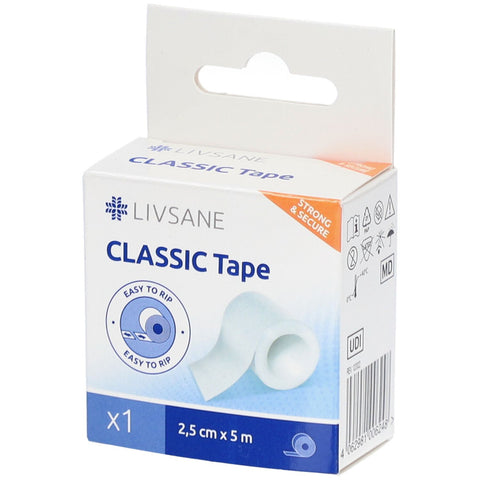 LIVSANE Classic Tape : ruban adhésif médical (2,5 cm x 5 m)