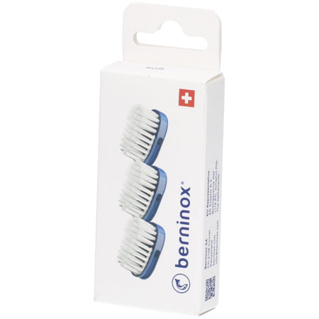 Berninox 3 x têtes de brosse de rechange bleu océan Soft