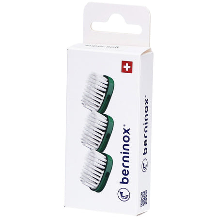 BERNINOX® 3 x têtes de brosse de rechange Vert Atlantique Super Soft