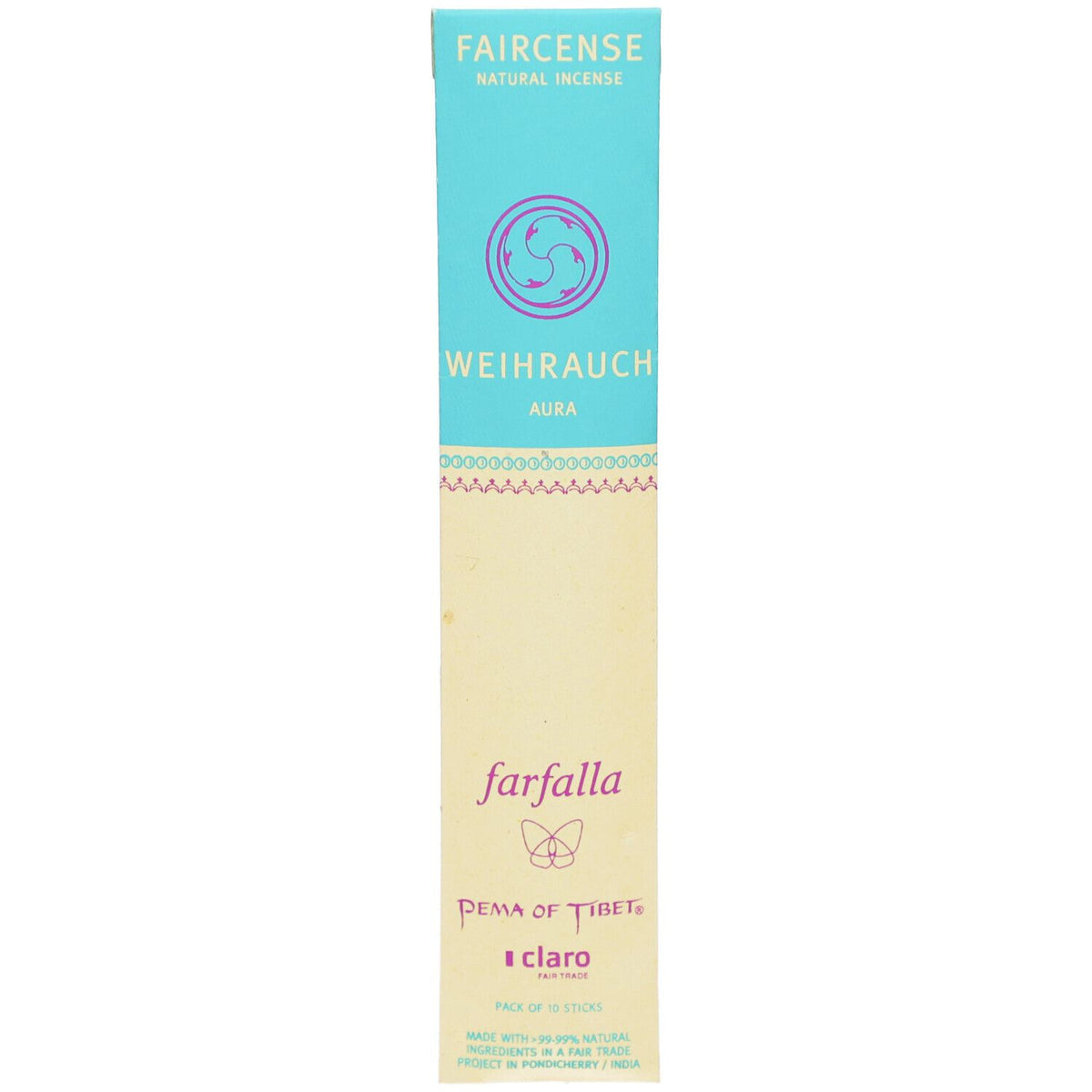 Farfalla encens / Aura, Faircense bâtonnets d’encens bio (10 pièces)