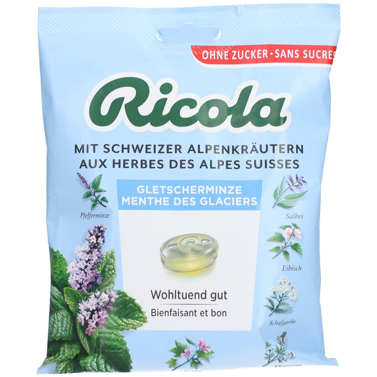 Ricola bonbons à la menthe glacier sans sucre — 125 g
