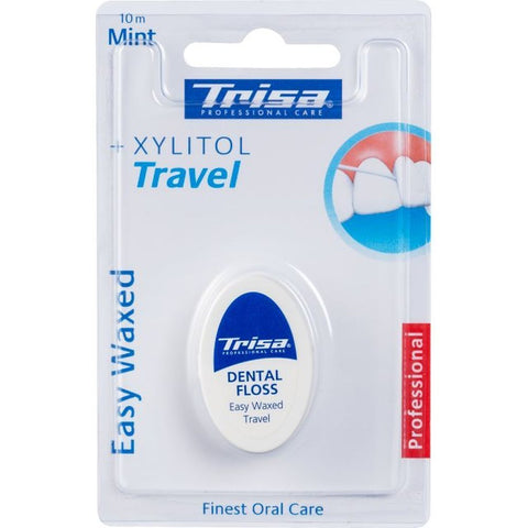 TRISA Fil Dentaire Easy Waxed Travel Menthe Xylitol (10 m)