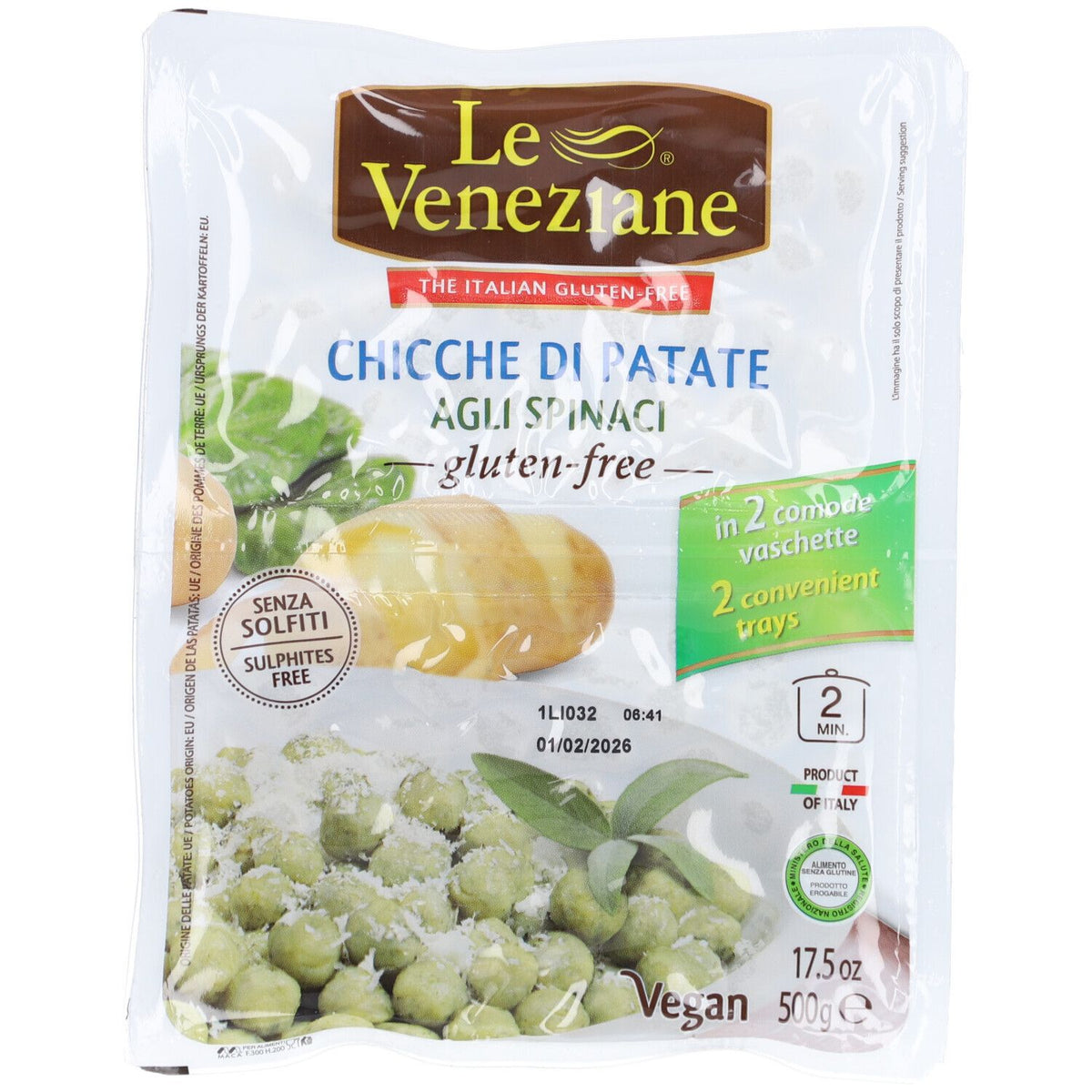 Le Veneziane Gnocchi aux épinards sans gluten (500 g)