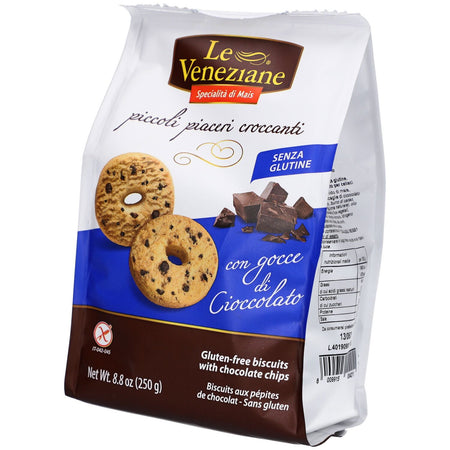 Le Veneziane biscuits sans gluten aux pépites de chocolat (250 g)