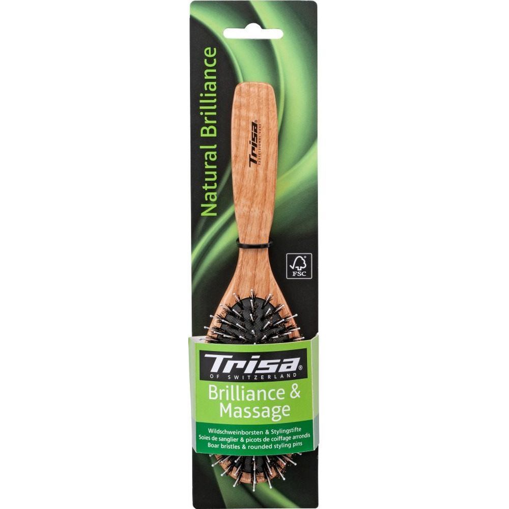 TRISA Natural Brillance brosse pneumatique en poils de sangliers (1 pièce)