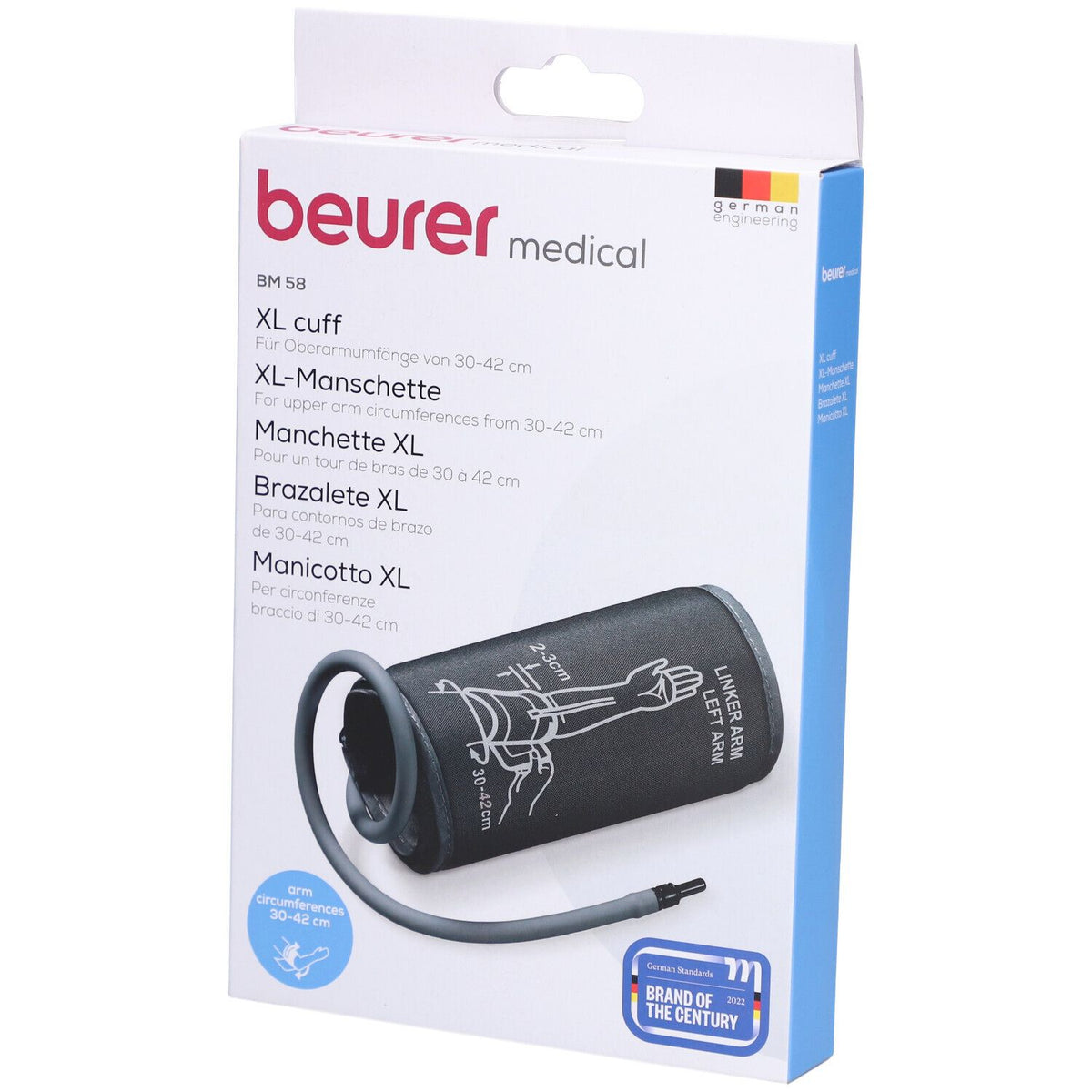 Beurer medical BM 58 brassard pour le haut du bras XL, pièce de rechange pour tensiomètre (1 pièce)