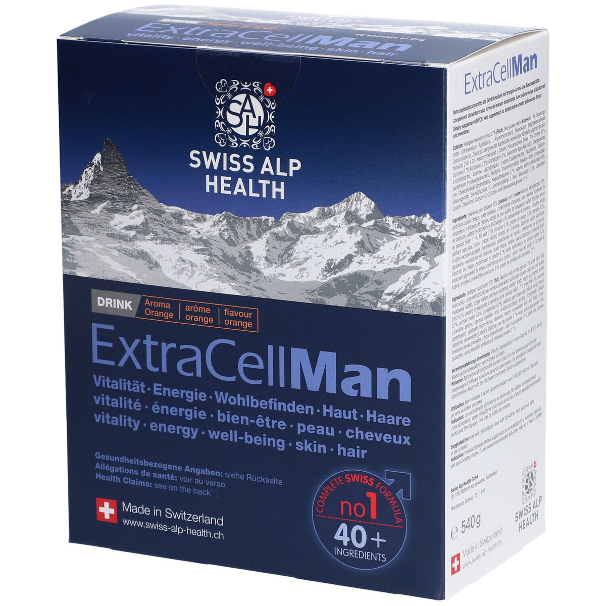 Swiss Alp Health EXTRA CELL boisson pour homme (27 g)