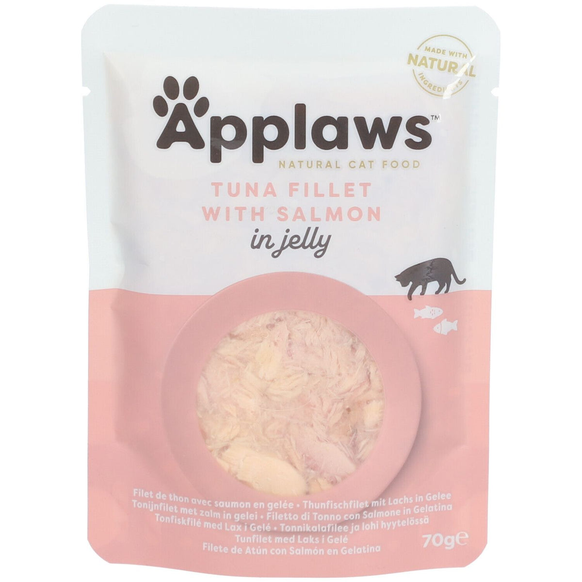 APPLAWS Nourriture humide pour chats Filet de thon avec saumon en gelée (70 g)