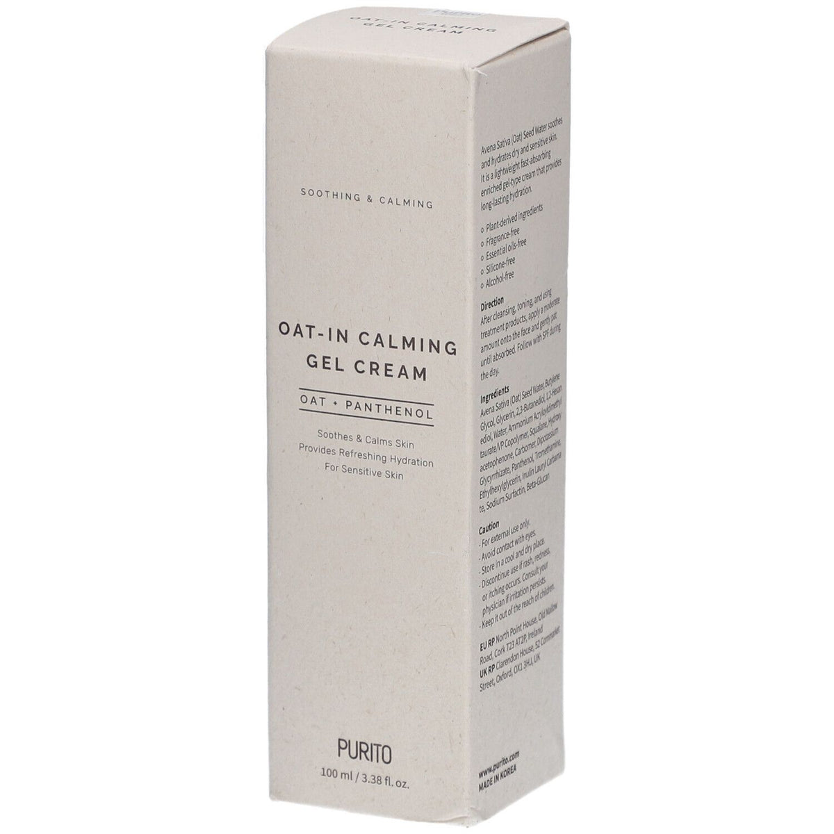 PURITO Gel-crème visage apaisante à l'avoine (100 ml)