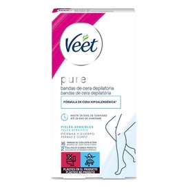 Veet Pure cire froide corps peau sensible (16 bandes)