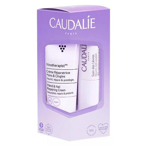 Caudalie Vinotherapist Hand & Nail Repair Cream 30ml + Lip Conditioner 4.5g Duo Set