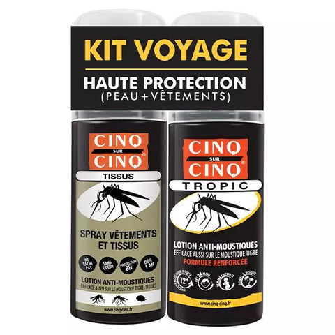 Cinq sur Cinq Kit voyage anti-moustiques/tigre haute protection 100ml + 75ml