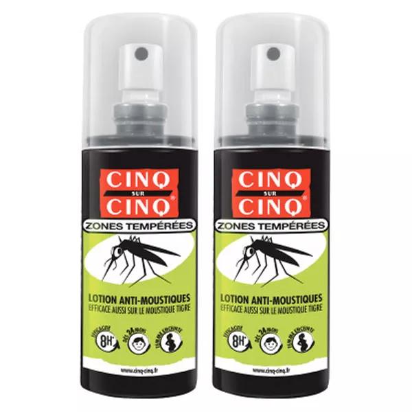 Cinq sur Cinq Lotion Anti-Moustiques Zones Tempérées Lot de 2 x 100ml