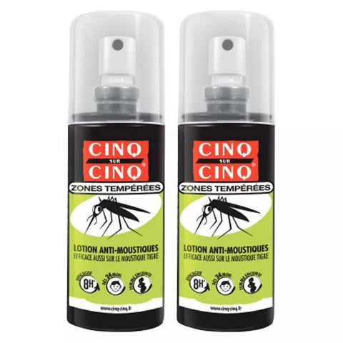 Cinq sur Cinq Lotion Anti-Moustiques Zones Tempérées Lot de 2 x 100ml