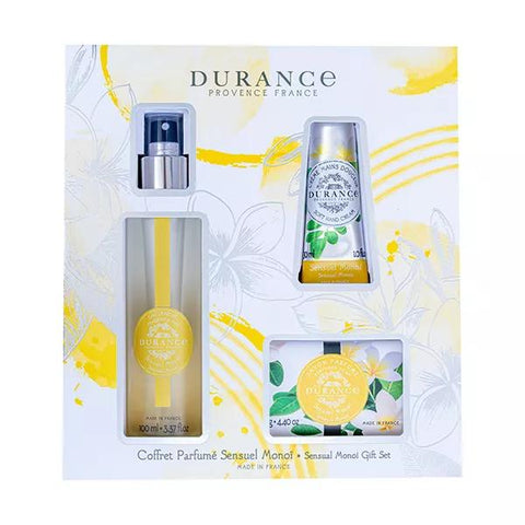 Durance Sensual Monoi 2023 Fragrance Set Fresh Water 100 mL, Soap 125 g, Hand Cream 30 mL