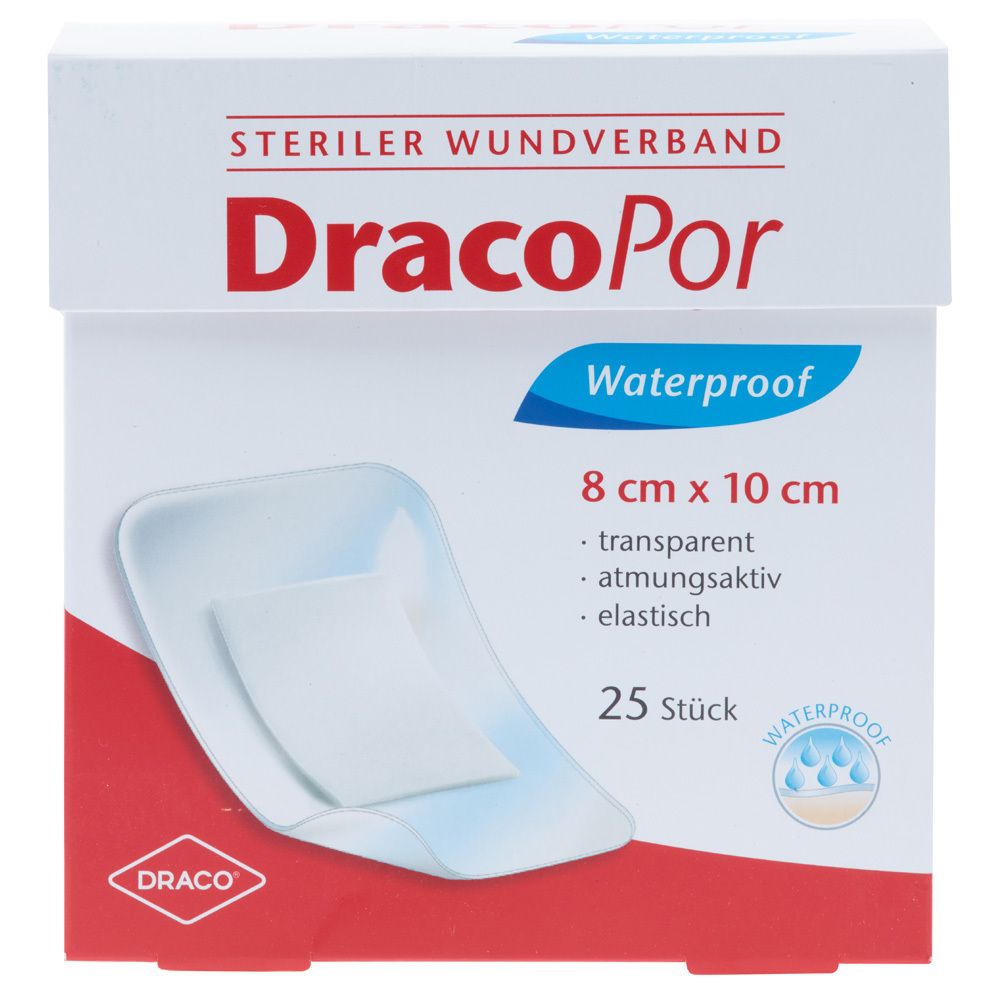 DracoPor Waterproof pansement stérile 8 x 10 cm — 25 pièces