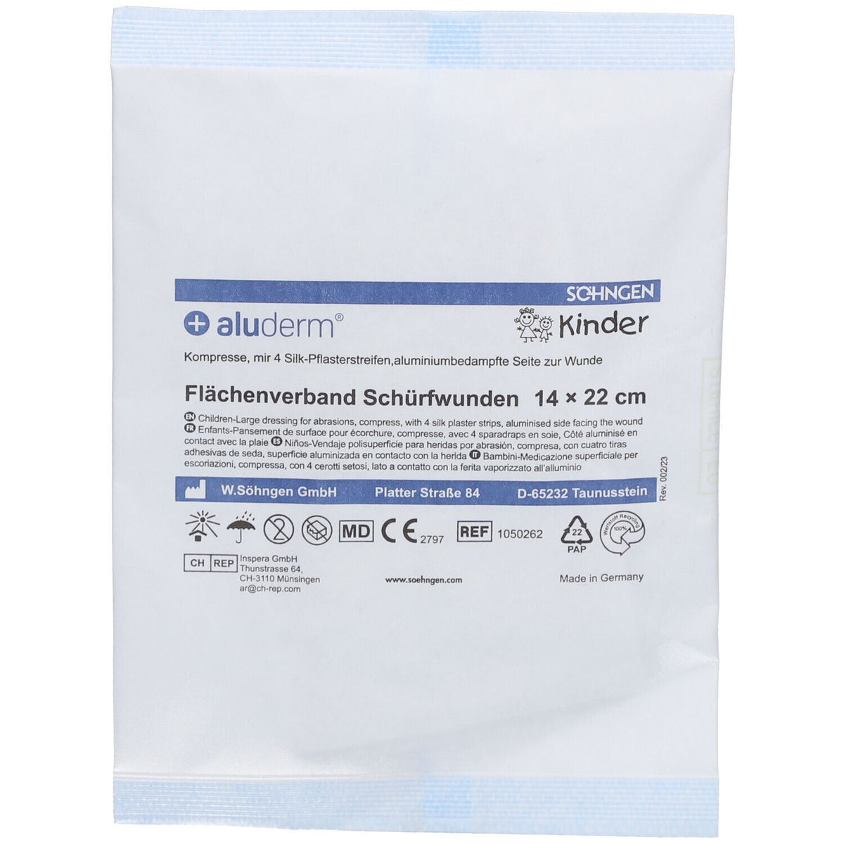 aluderm® Pansement de Surface pour Écorchure 14x22 cm Enfants