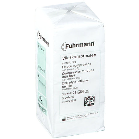 Fuhrmann Compresses en non-tissé 4 plis 5 x 5 cm non stériles (100 pièces)