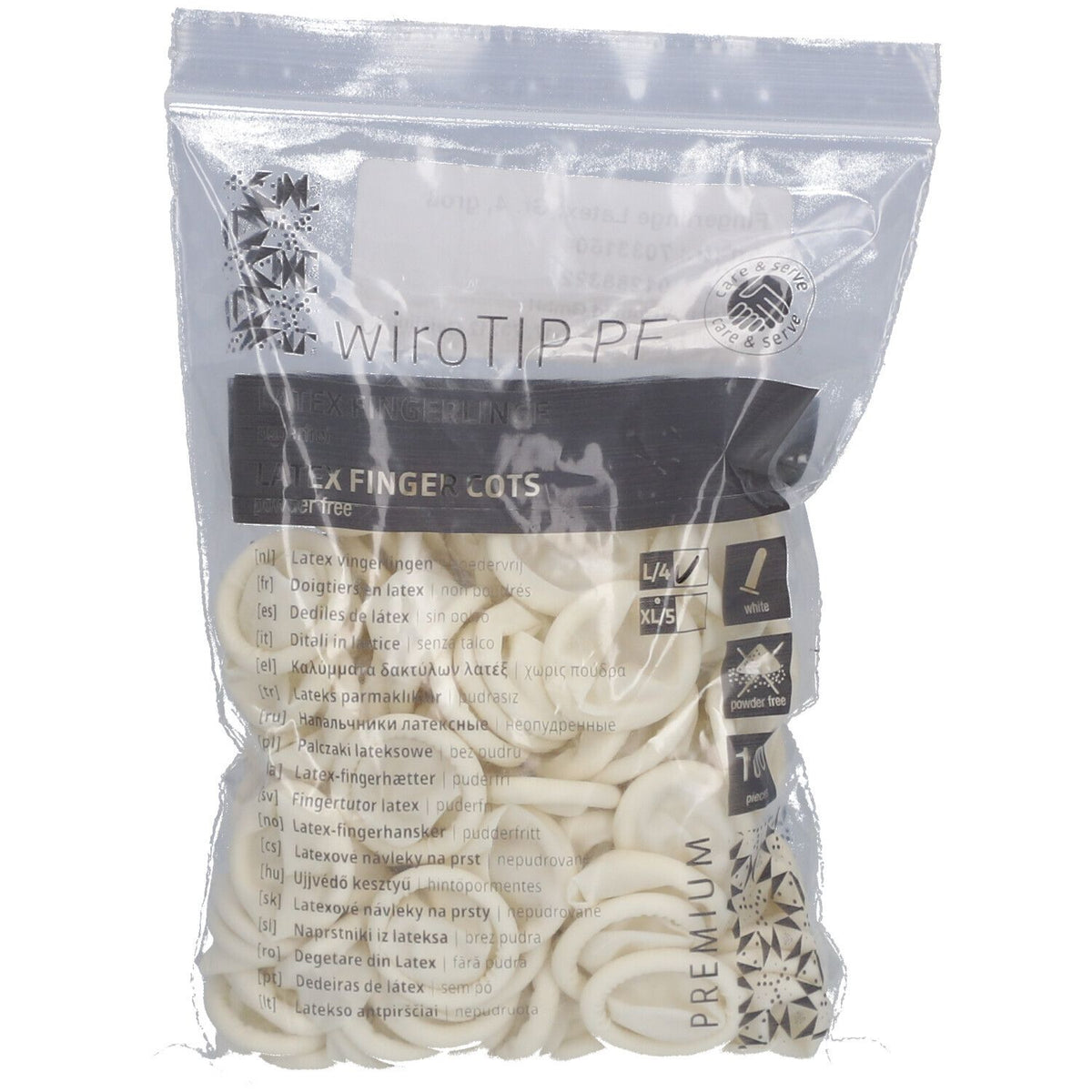 Vivomed doigtiers en latex taille 4 L (100 pièces)