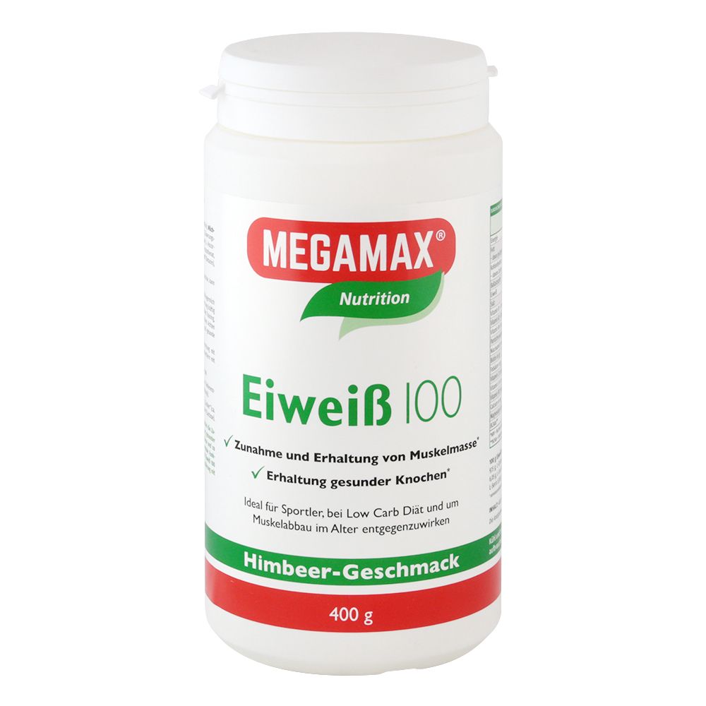 MEGAMAX® Nutrition protéines 100 arôme framboise (400 g)