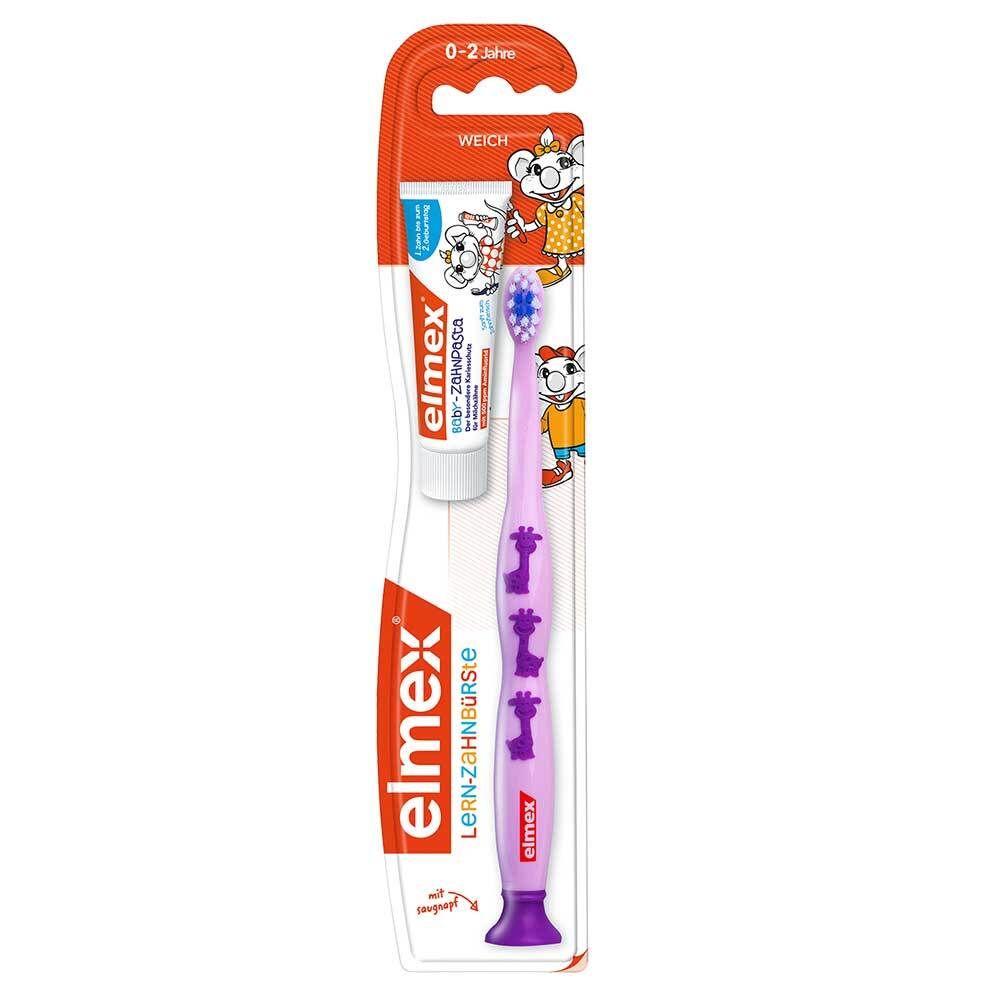 elmex brosse à dents d'apprentissage 0-2 ans, brosse à dents souple pour enfants (1 pièce)