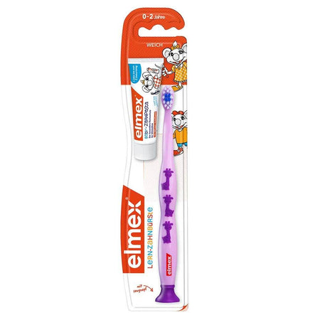 elmex brosse à dents d'apprentissage 0-2 ans, brosse à dents souple pour enfants (1 pièce)