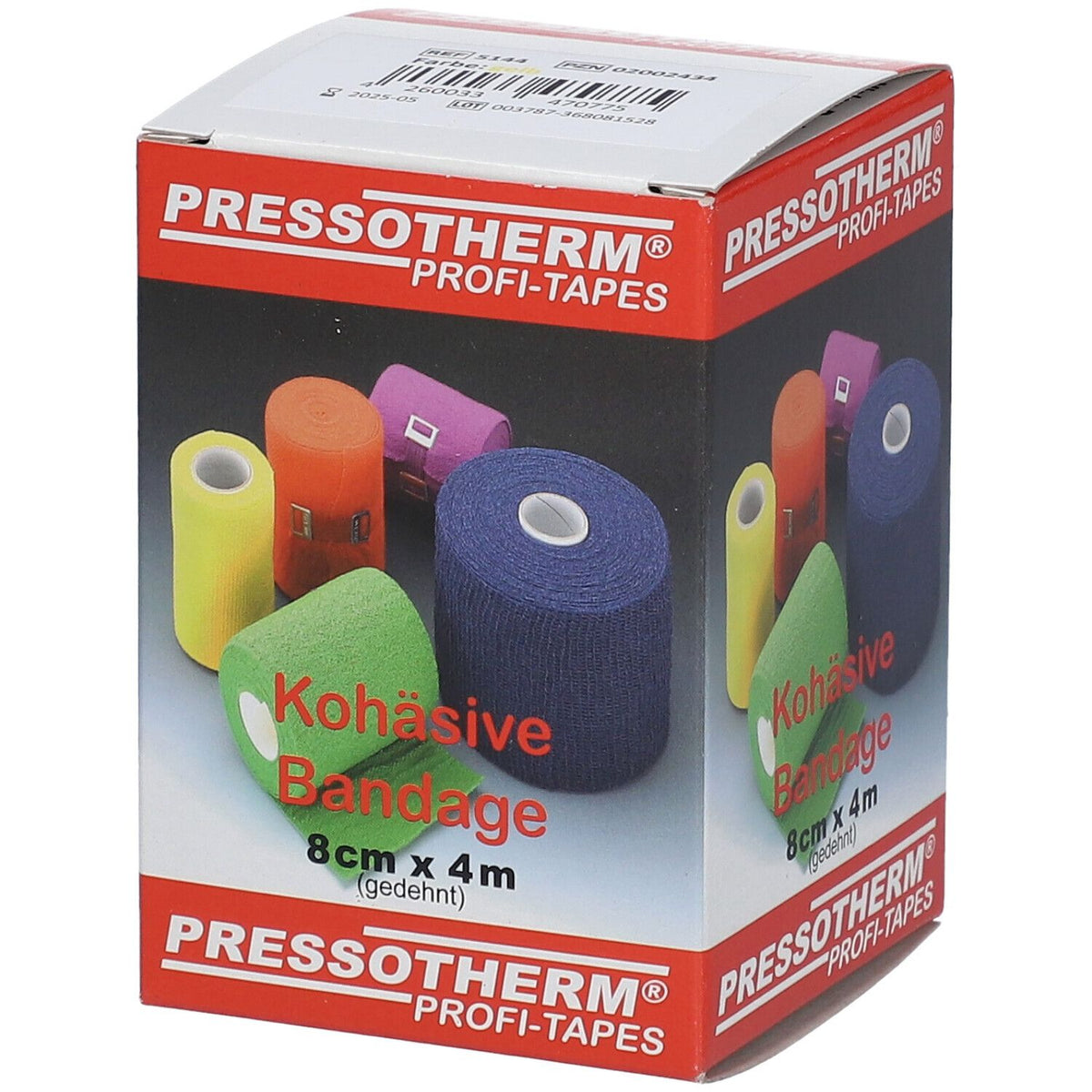 Pressotherm® Bandes cohésives 8 cm x 4 m jaune (1 pièce)