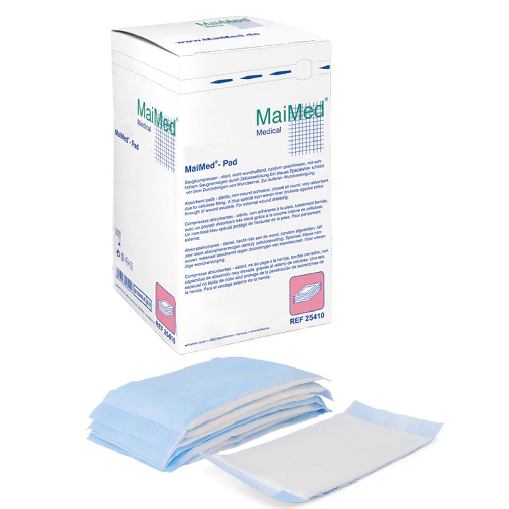 MaiMed compresses absorbantes 10 x 10 cm non stériles (25 pièces)
