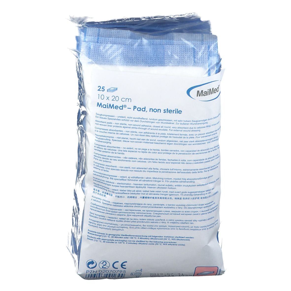 MaiMed® Pad compresse absorbante 10 x 20 cm non stérile