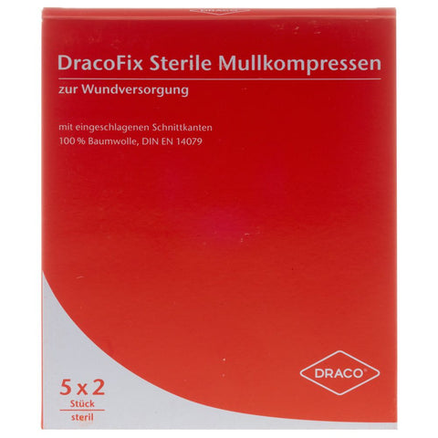 Draco DracoFix compresses de gaze stériles 8 plis 7,5 x 7,5 cm (5x2 pièces)