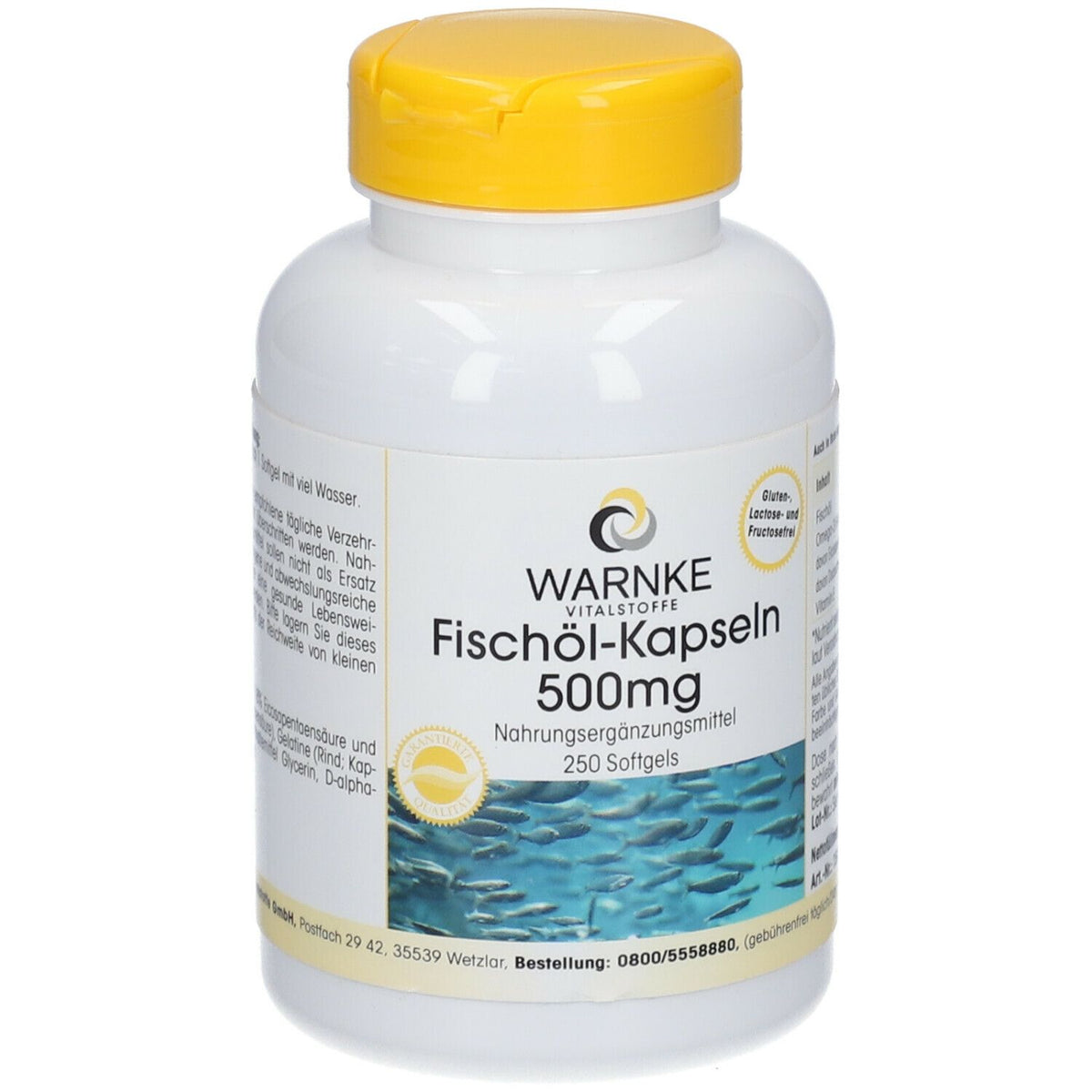 Warnke Gélules d'huile de poisson 500 mg (250 pièces)