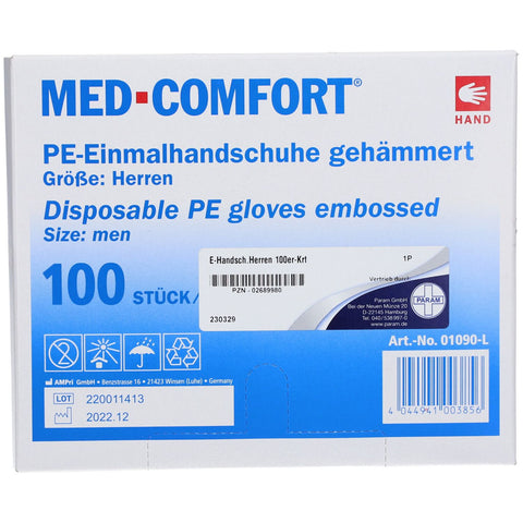 PARAM MED-COMFORT® gants jetables PE gaufrés (100 pièces)