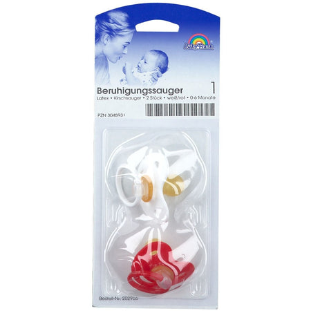 Baby-Frank® sucette apaisante 0-6 mois forme cerise blanc / rouge (2 pièces)