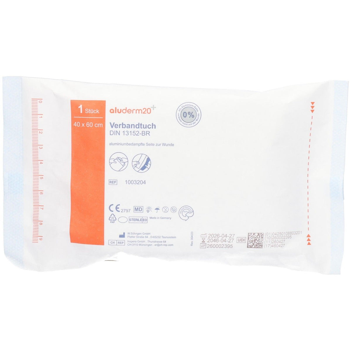 aluderm® Compresse de Pansement 40 cm x 60 cm — 1 pièce