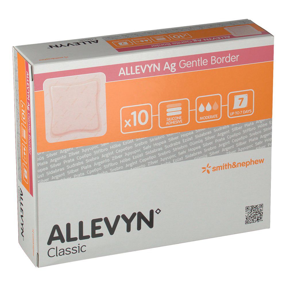 ALLEVYN Ag Gentle Border pansement stérile (17,5 x 17,5 cm, 10 pièces)