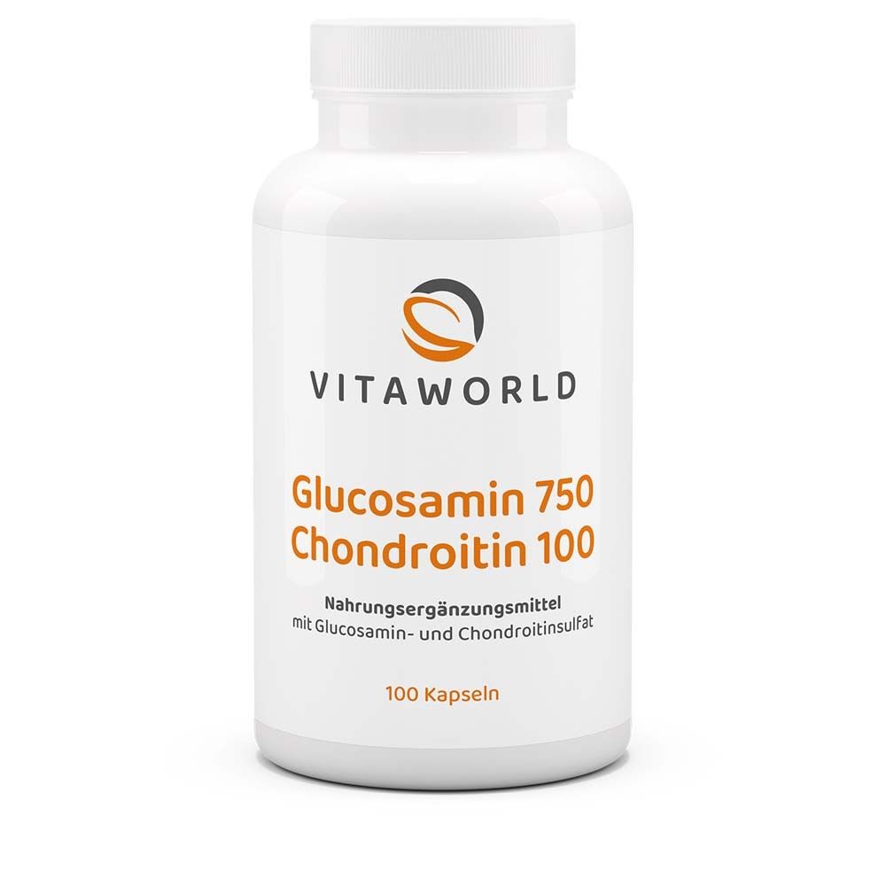VitaWorld Glucosamin 750 mg + Chondroitin 100 mg gélules (100 pièces)