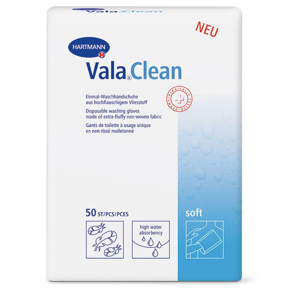 Vala®Clean soft gants de toilette jetables (50 pièces)