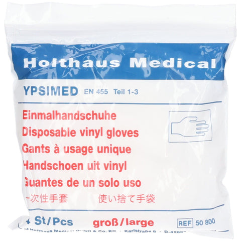 Ypsimed gants jetables en vinyle, grande taille (4 pièces)