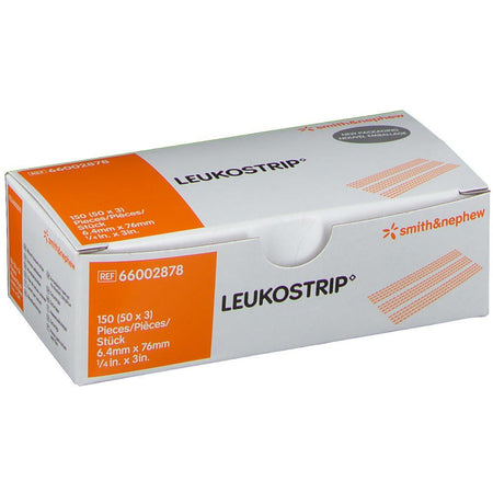LEUKOSTRIP® bandelettes de suture 6,4 x 76 mm boîte chirurgicale stérile (50x3 pièces)