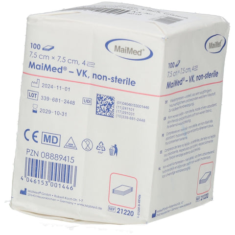 Brinkmann non-woven non-sterile swabs 7.5 x 7.5 cm 4-ply (100 pieces)