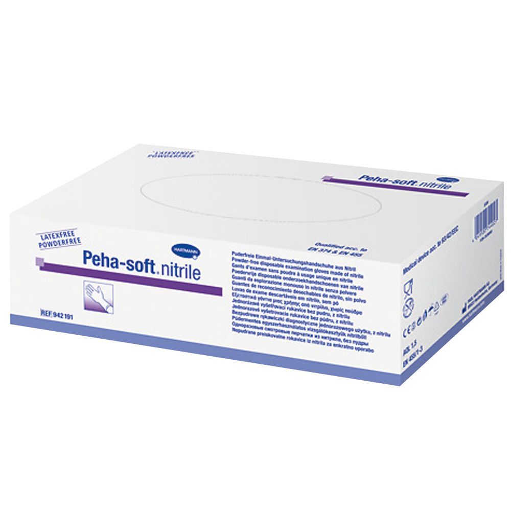 Peha-soft® nitrile sans poudre non stérile gants d'examen Taille XL 9 - 10 (90 pièces)