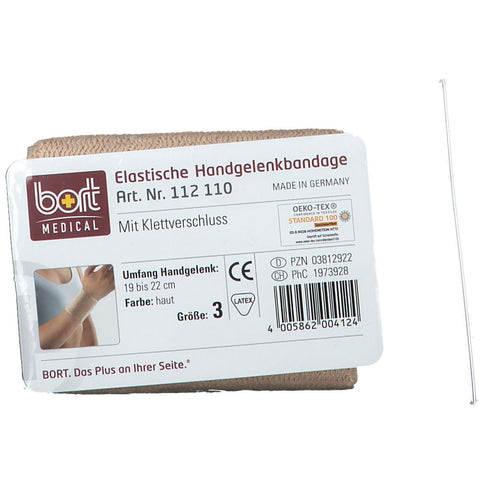 BORT Bandage pour poignet avec fermeture velcro, couleur peau, taille 3 (1 pièce)