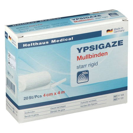 YPSIGAZE bandes de gaze 4 cm x 4 m — 20 pièces