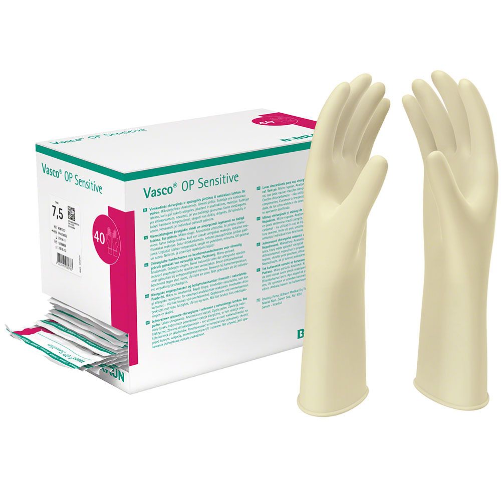 B-BRAUN VASCO Op gants chirurgicaux stériles sans poudre taille 6,5 (2 pièces)