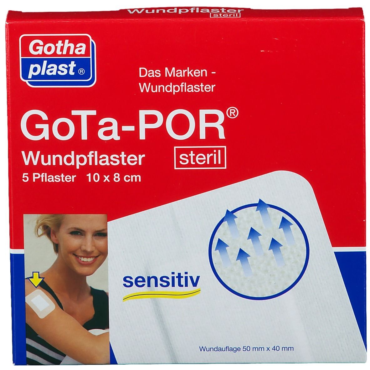 GoTa-POR® stérile (hypoallergénique) 8 cm x 10 cm — 5 pièces