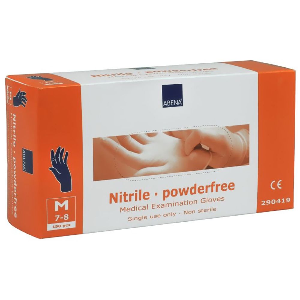 ABENA Hospicare Gants d'examen en nitrile M blanc sans poudre (100 pièces)