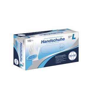 PARAM Gants jetables en vinyle taille L poudrés (100 pièces)